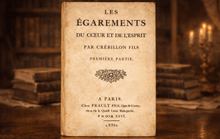 Couverture ancienne du roman Les Égarements du cœur et de l’esprit de Crébillon fils, publié au XVIIIᵉ siècle