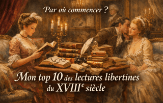 Salon littéraire du XVIIIᵉ siècle illustrant la lecture d’œuvres libertines et l’esprit du libertinage humaniste