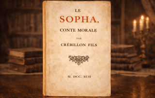 Couverture ancienne du livre Le Sopha de Crébillon fils, conte libertin du XVIIIᵉ siècle